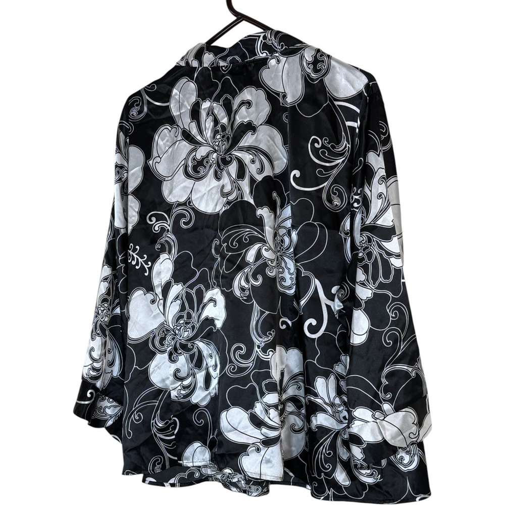 Cato Woman Black White Floral Print Wrap Style Blouse Shirt Top Plus Size 26 28W - Picture 9 of 13